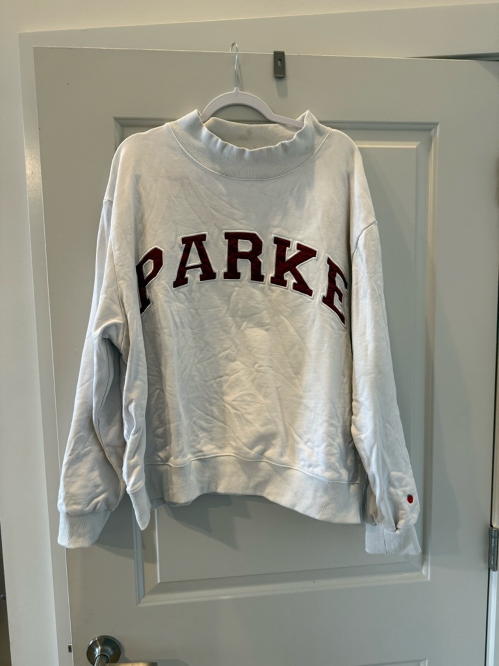 White PARKE Lettered Crewneck Sweatshirt